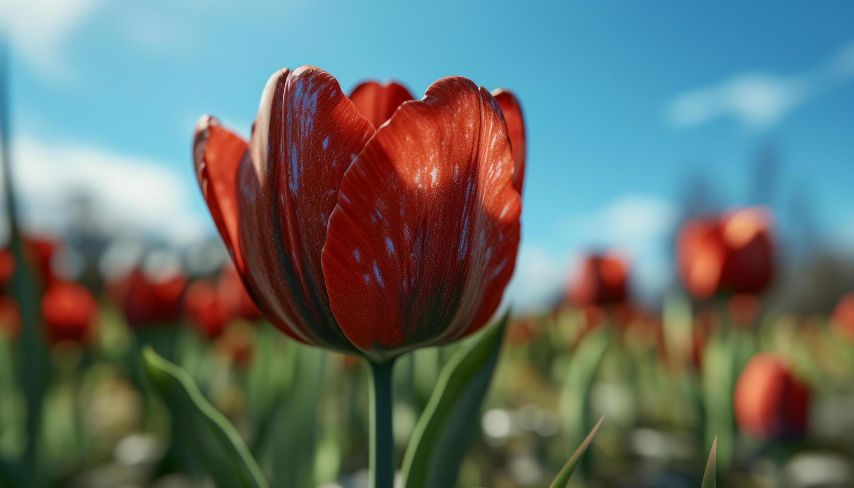 un vibrante ramo de flores de vistoso tulipanes celebra el belleza de naturaleza generado por ai foto