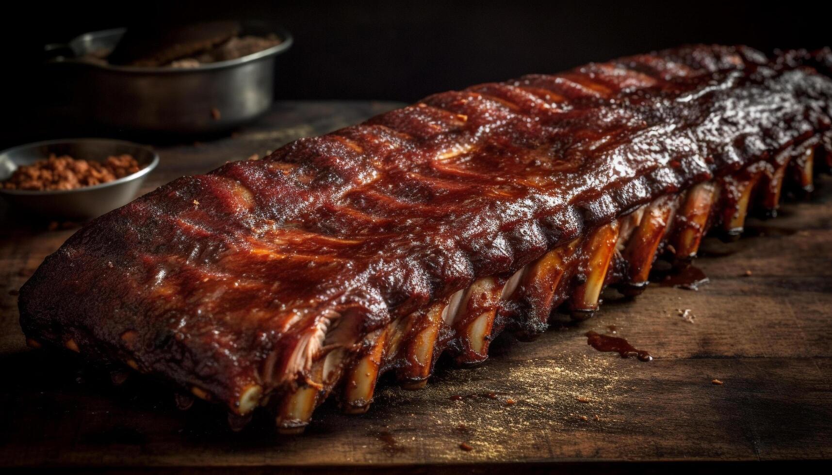 A la parrilla Cerdo costilla, cocido a perfección, un gastrónomo parilla deleite generado por ai foto