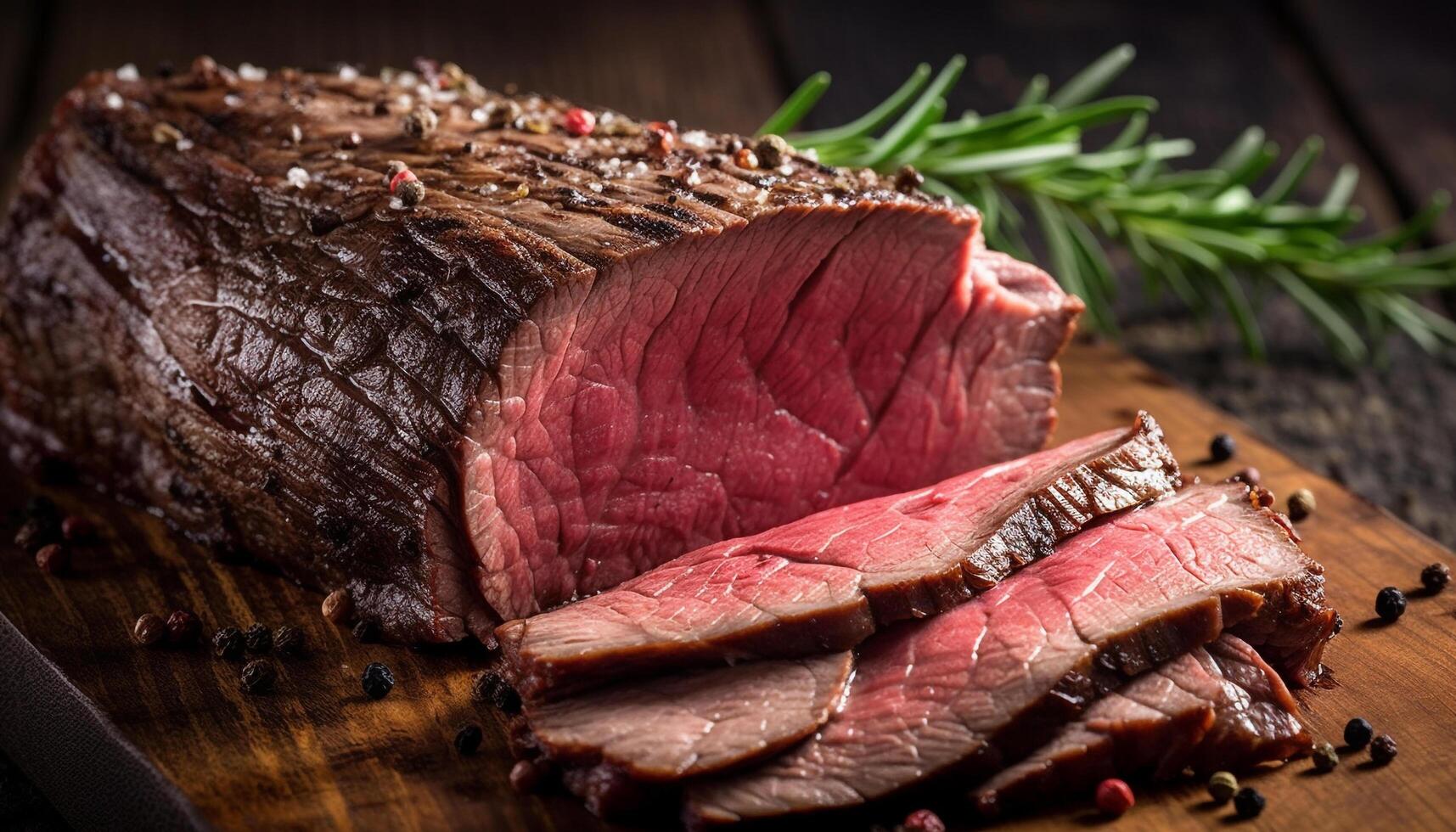 frescura y jugosidad de A la parrilla filete en rústico de madera plato generado por ai foto