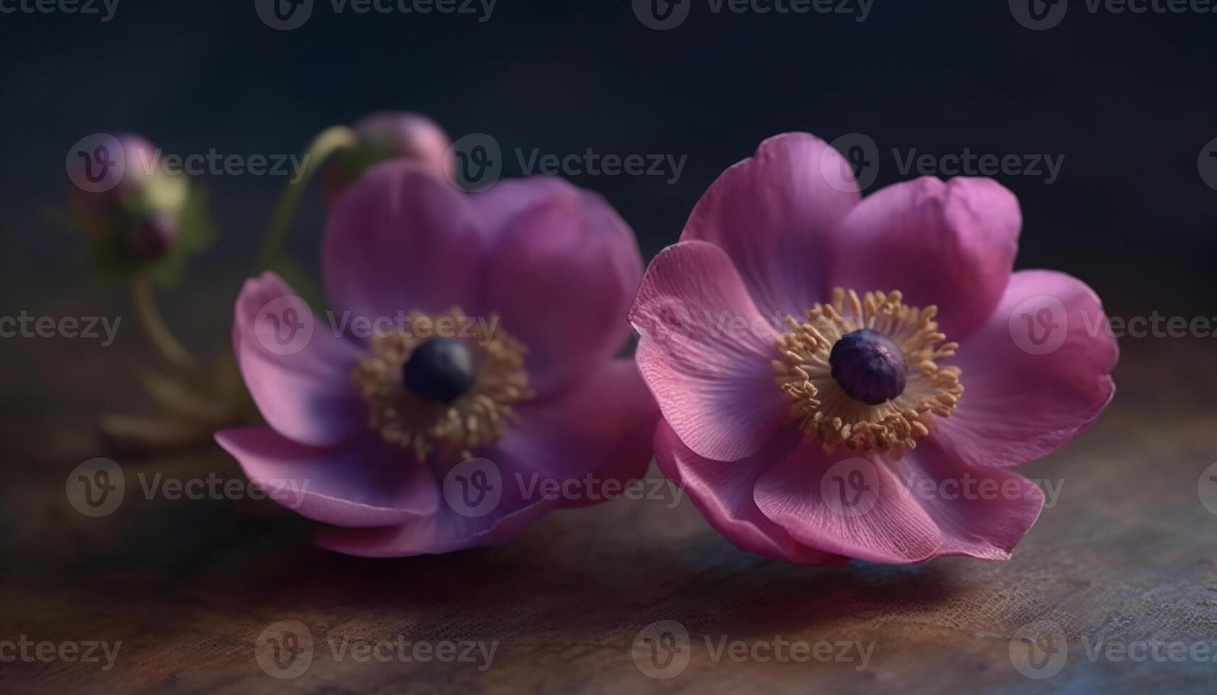A beautiful purple flower blossoms in the fresh summer air generated by AI photo