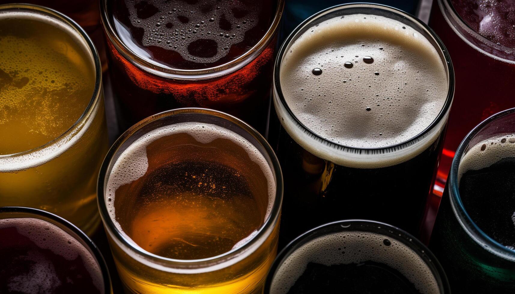 Frothy beer glass on wooden table, refreshing celebration generated by AI photo