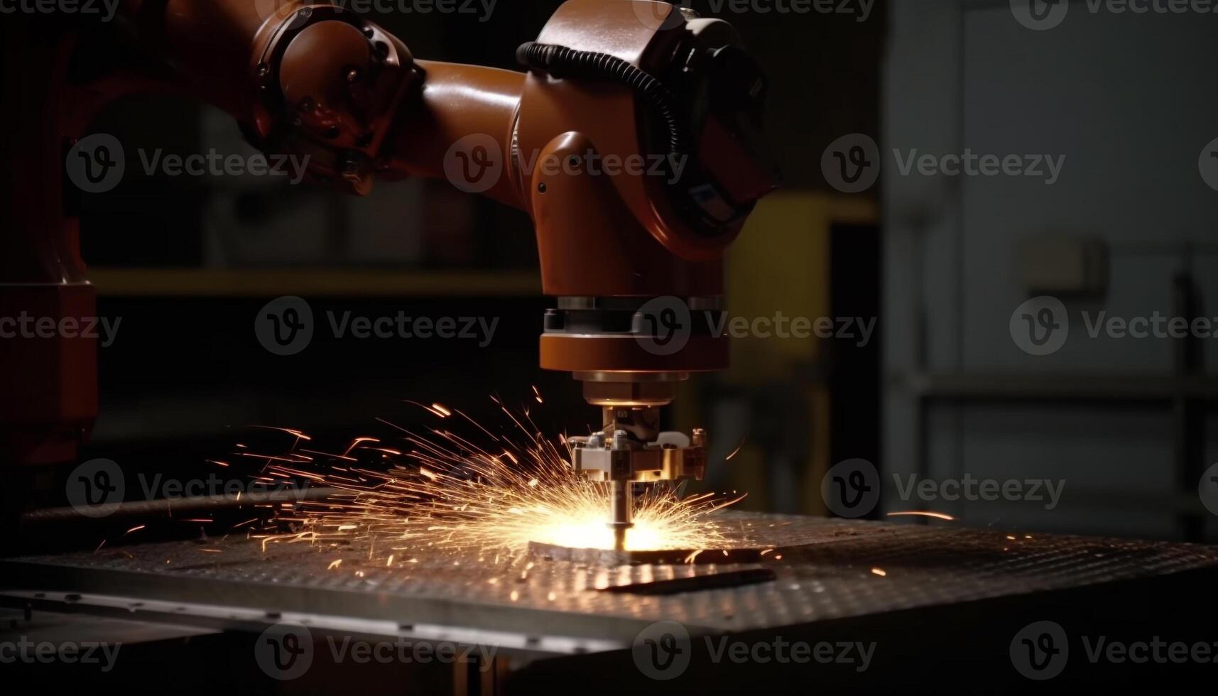 Steel factory uses automated machinery to manufacture metal products efficiently generated by AI photo