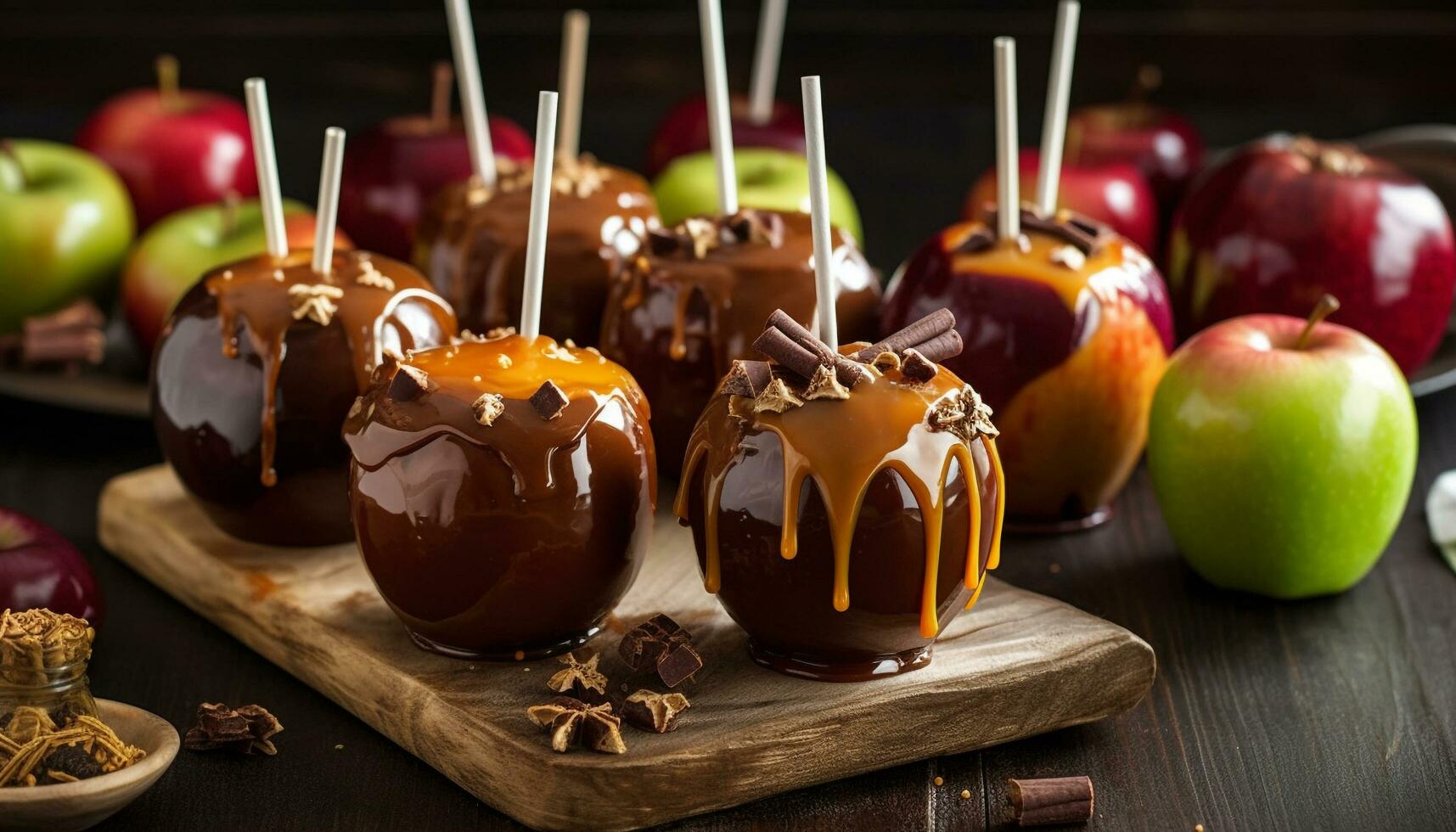 Freshness of fruit, gourmet dessert, indulgence in chocolate, homemade caramel generated by AI photo