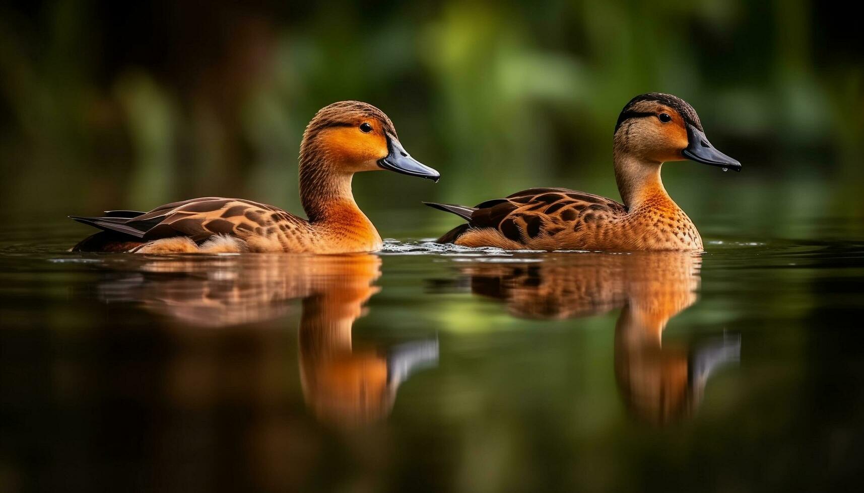 naturaleza belleza pato, pájaro, pico, animal, estanque, pluma, agua generado por ai foto