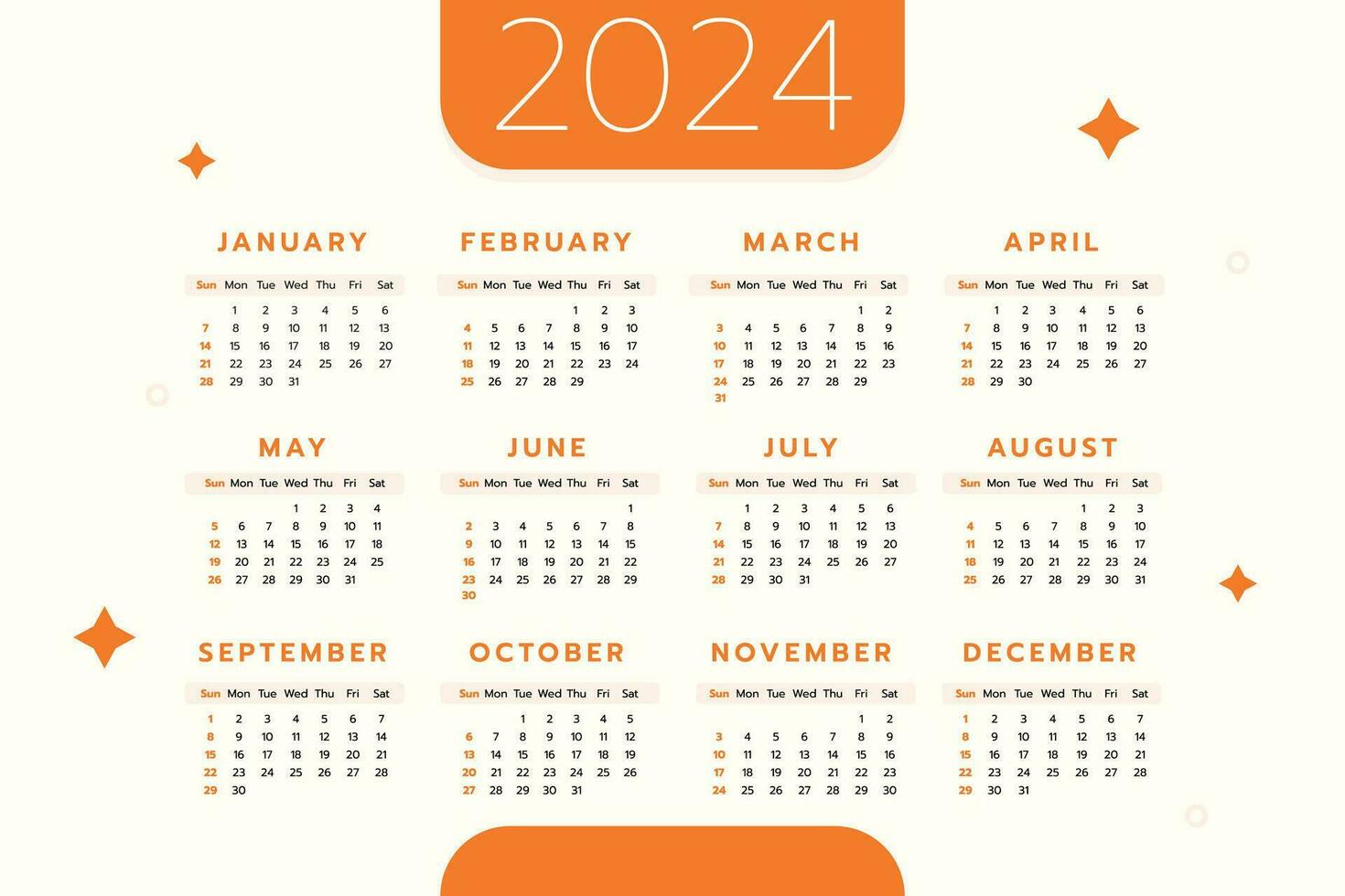 2024 Claendar Template Design 27734428 Vector Art at Vecteezy