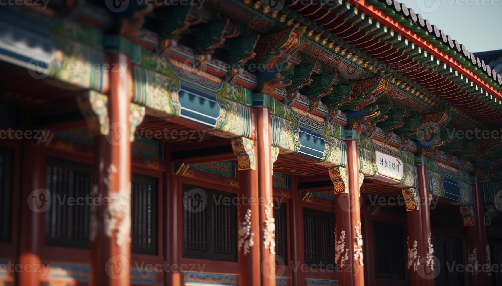 Ancient Beijing architecture showcases Chinese culture and East Asian history generated by AI photo