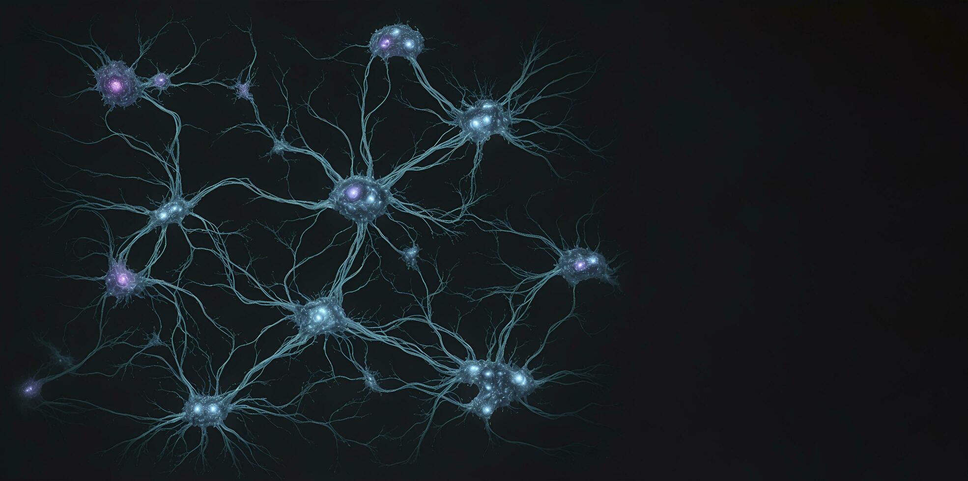 Neuronal network with electrical activity of neuron cells Generative AI photo