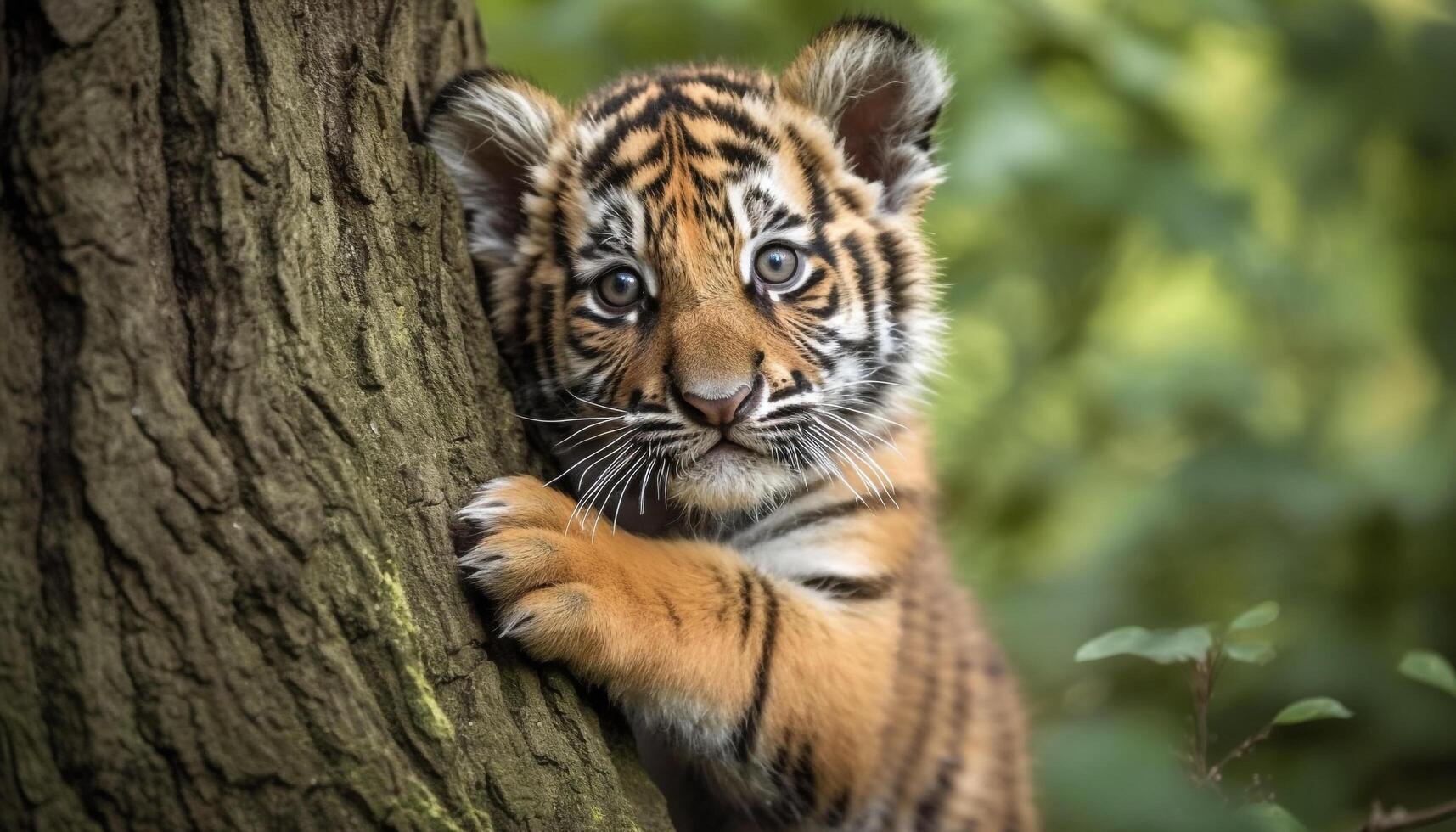 un majestuoso Bengala Tigre en el salvaje, curioso con vigilancia generado por ai foto