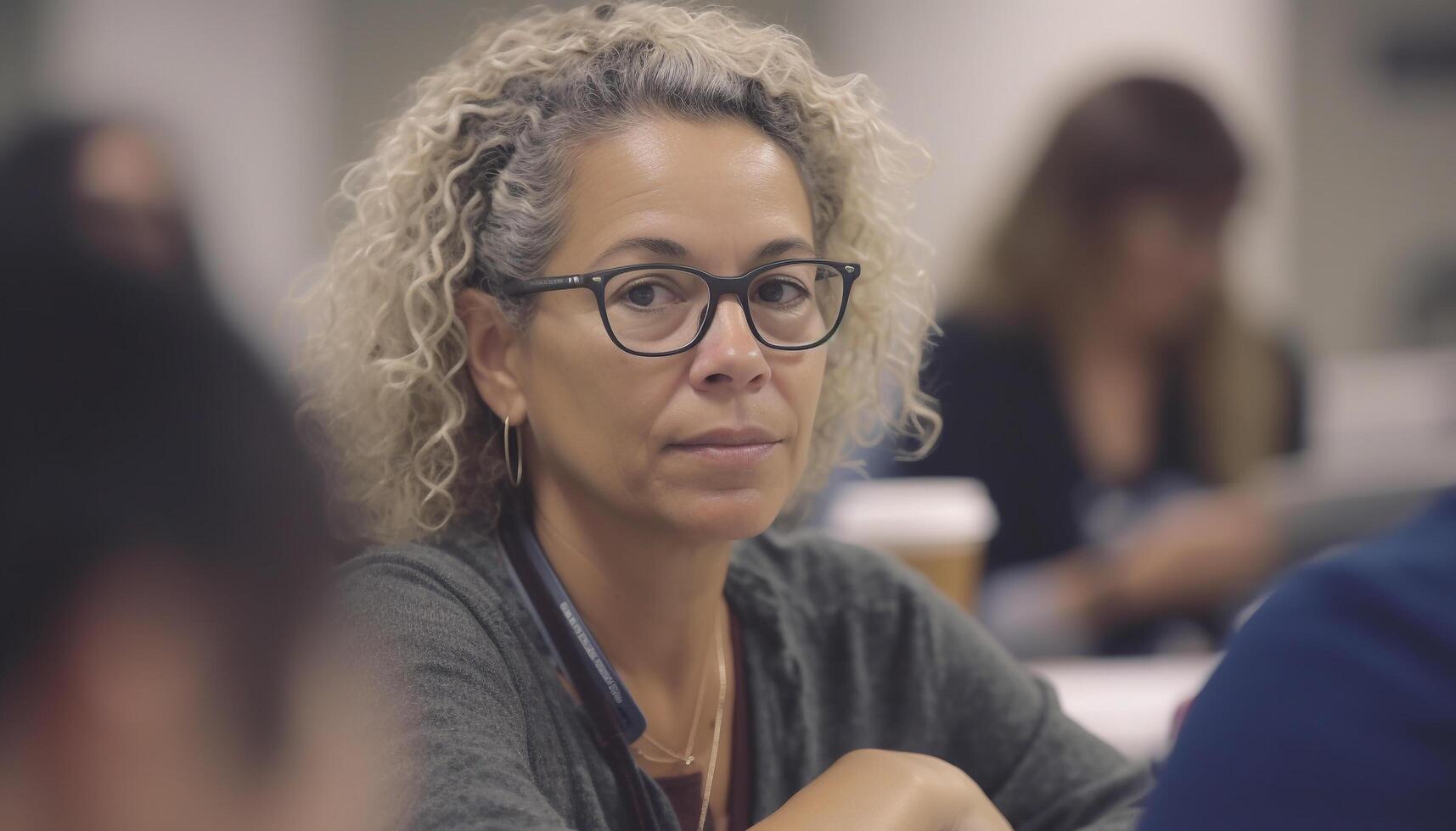 A diverse group of students studying together in a classroom generated by AI photo
