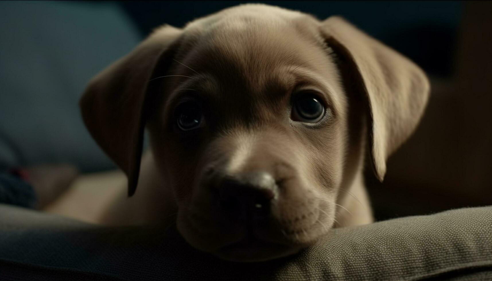 linda perrito mirando a cámara, inocencia y amistad en atención generado por ai foto