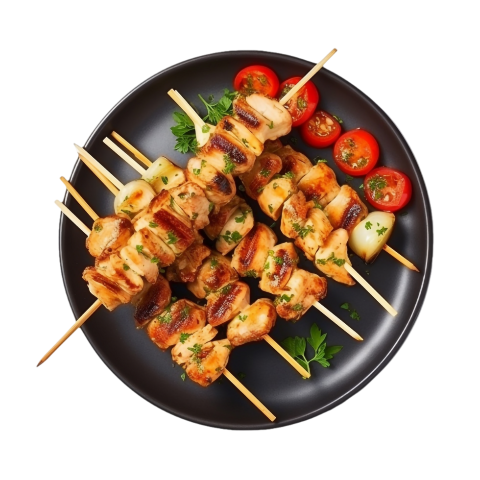 Chicken in Skewered on the Stove. Top View Stock Photo - Image of cuisine,  cooking: 218250888