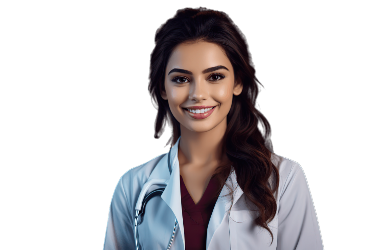 a female doctor wearing a white coat png