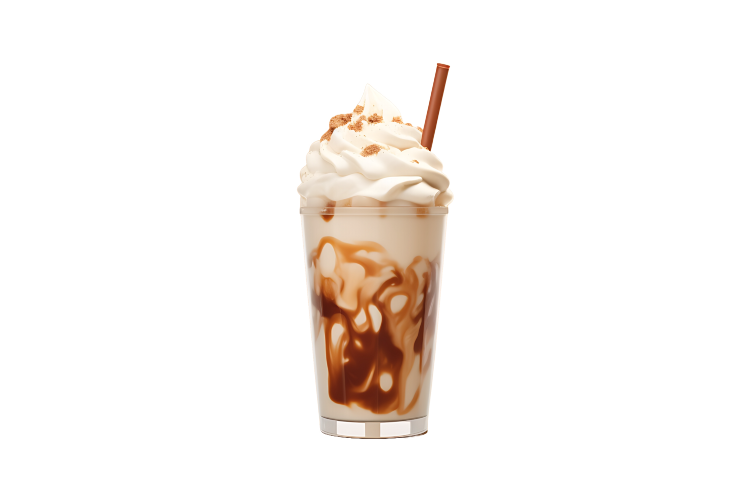 a gelado café com açoitado creme e uma Palha png