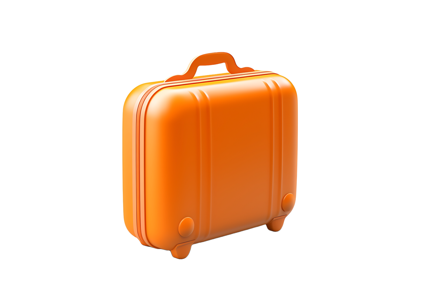 orange suitcase on transparent background png