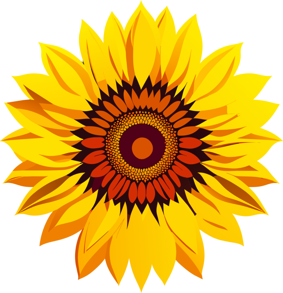 girasol ilustración.ai generado png