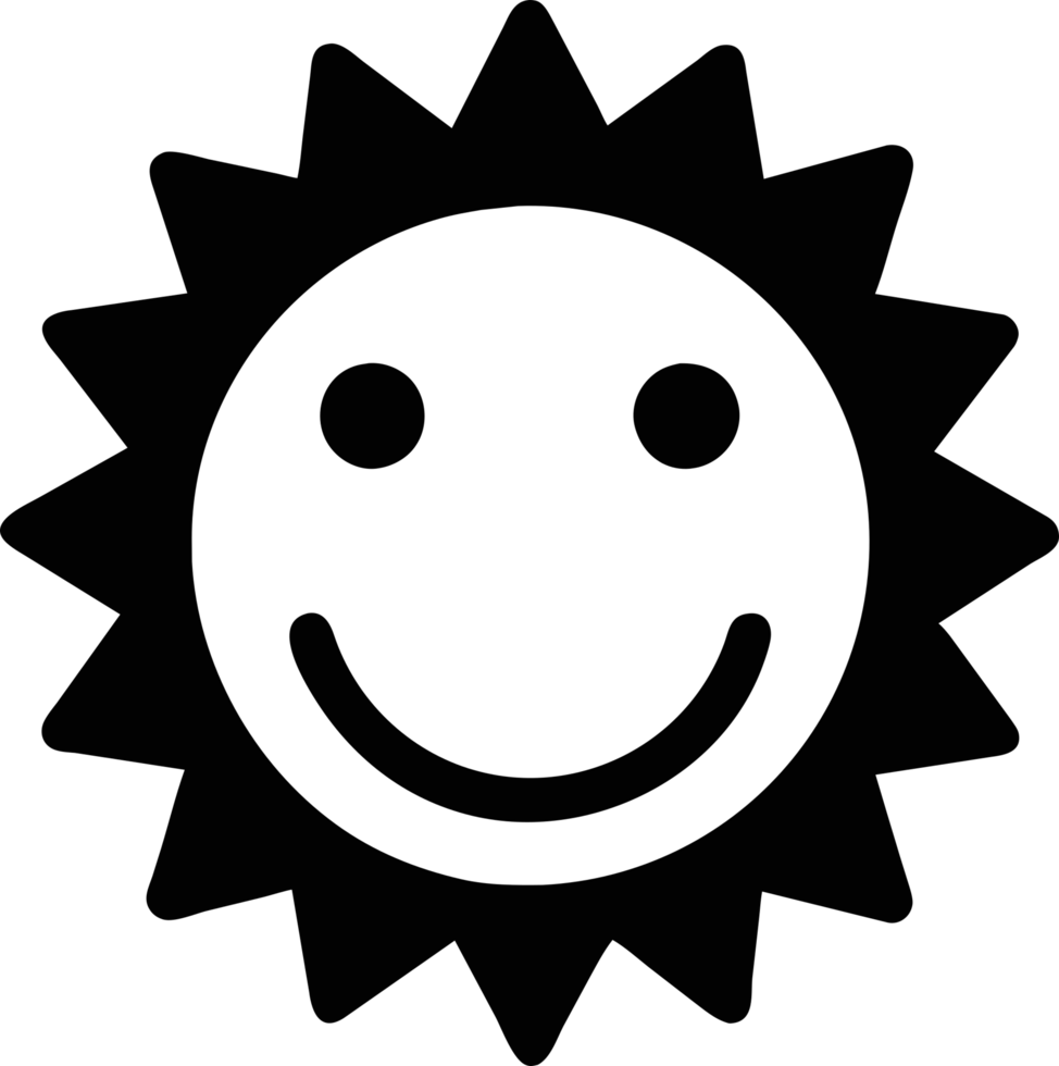 Happy smiling sun. AI Generated png