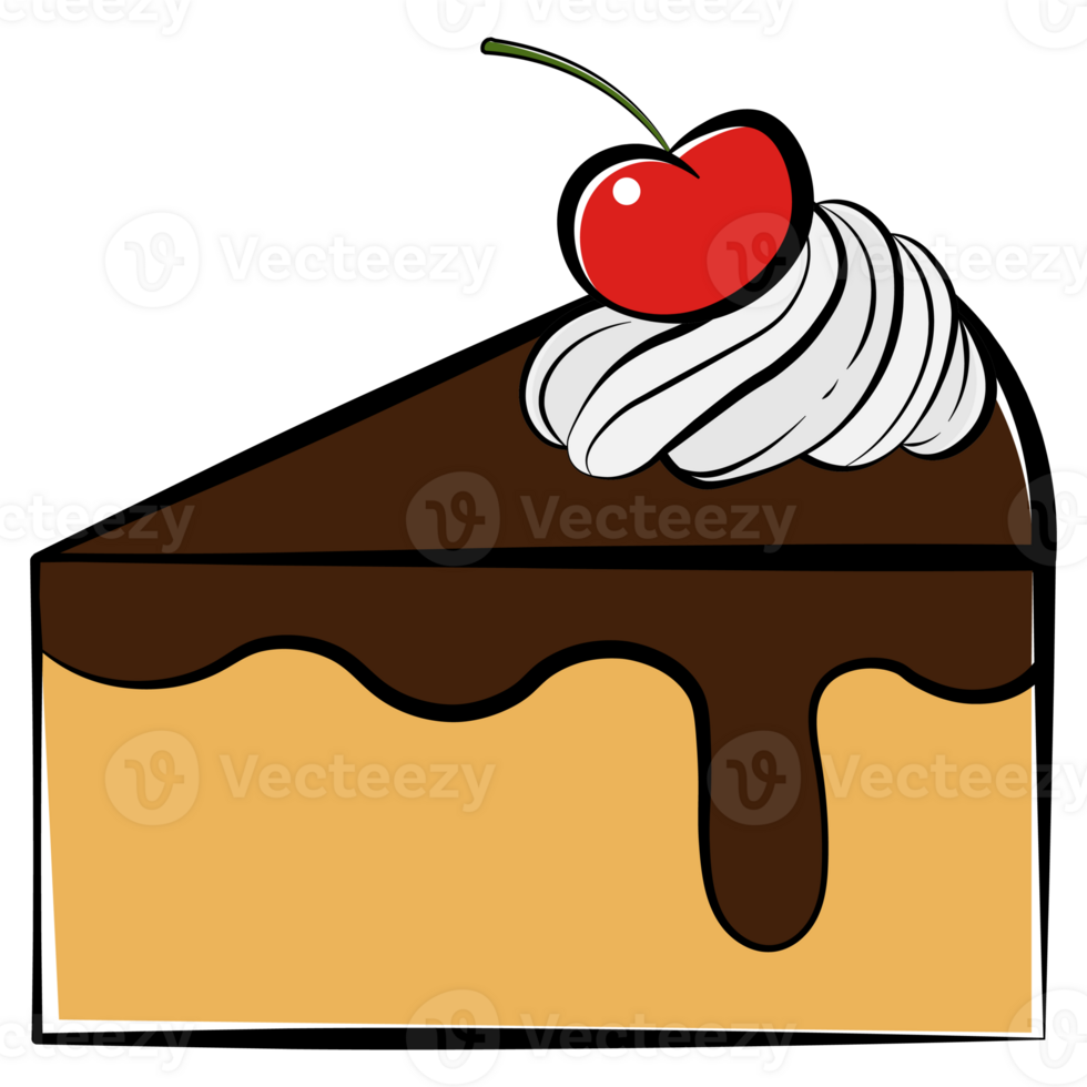 Piece of Chocolate cake pastry bakery png