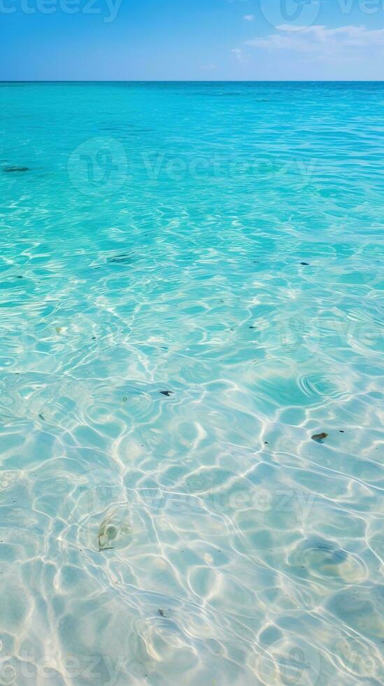 Tropical beach with white sand and turquoise sea water AI Generated photo