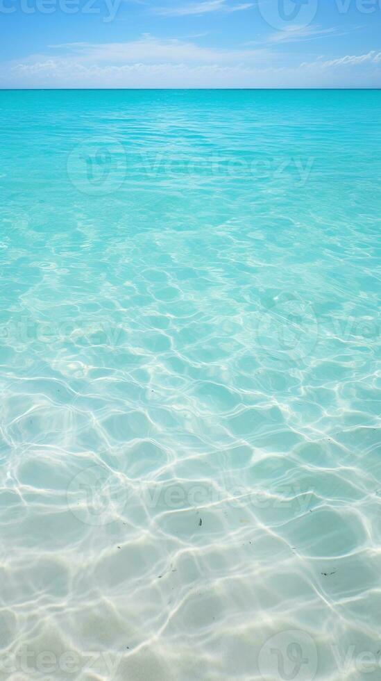 Tropical beach with white sand and turquoise sea water AI Generated photo