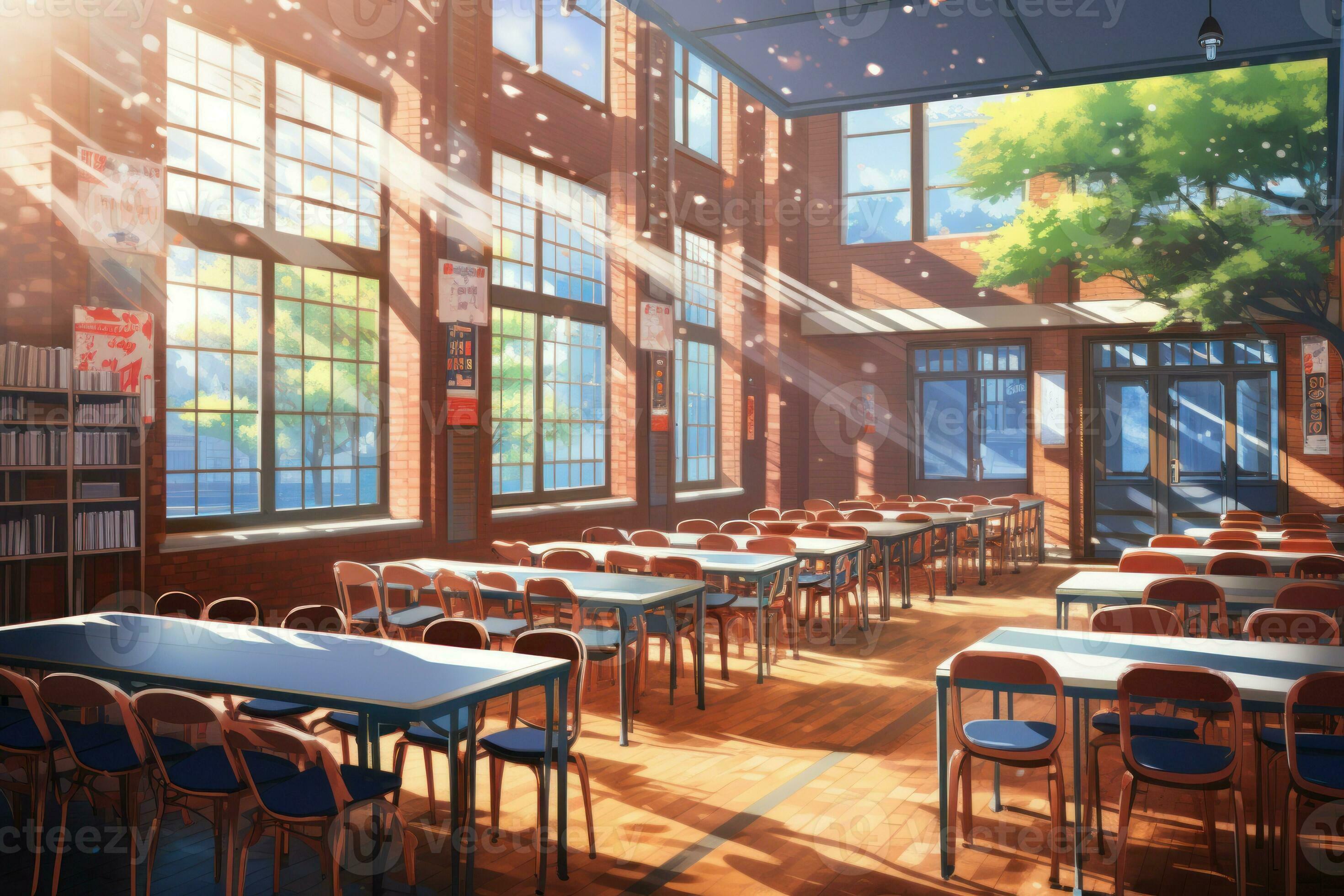 Classroom, Scenery, Background, Anime Background, Anime Scenery, Visual  Novel Scenery, Visual Novel Backgr…