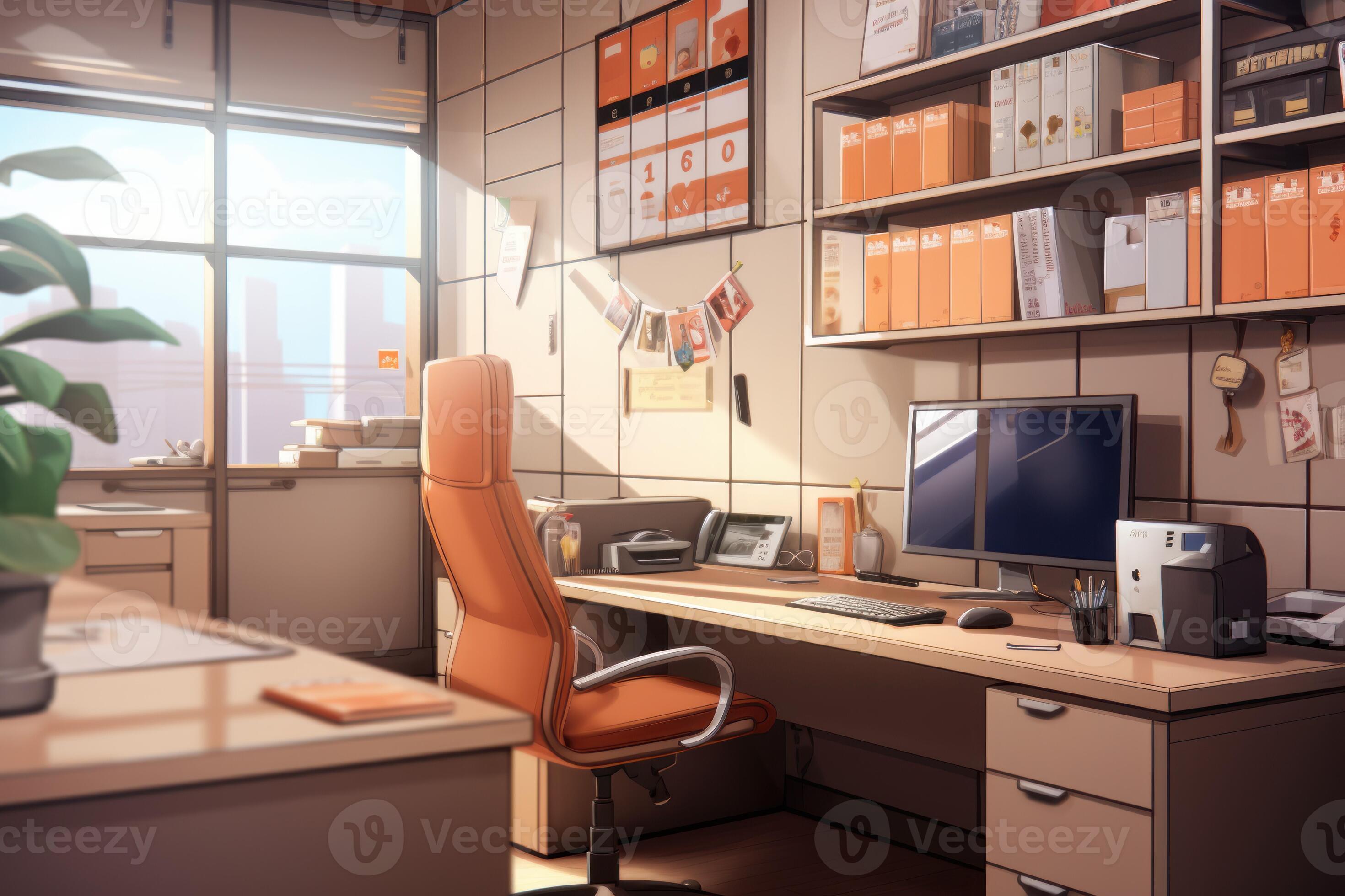 Office Interior Desktop Anime Visual Novel Game Generate Ai 27736598 