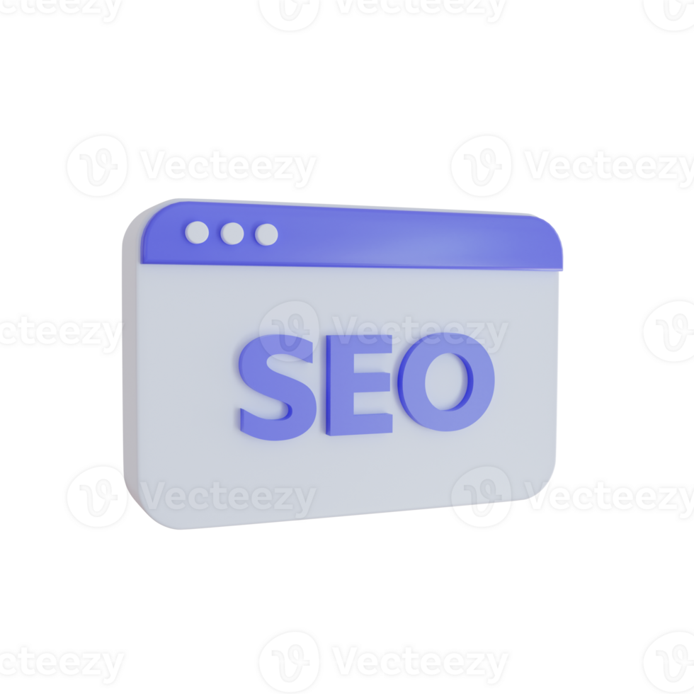 3d Render icon. seo icon on transparent background. png