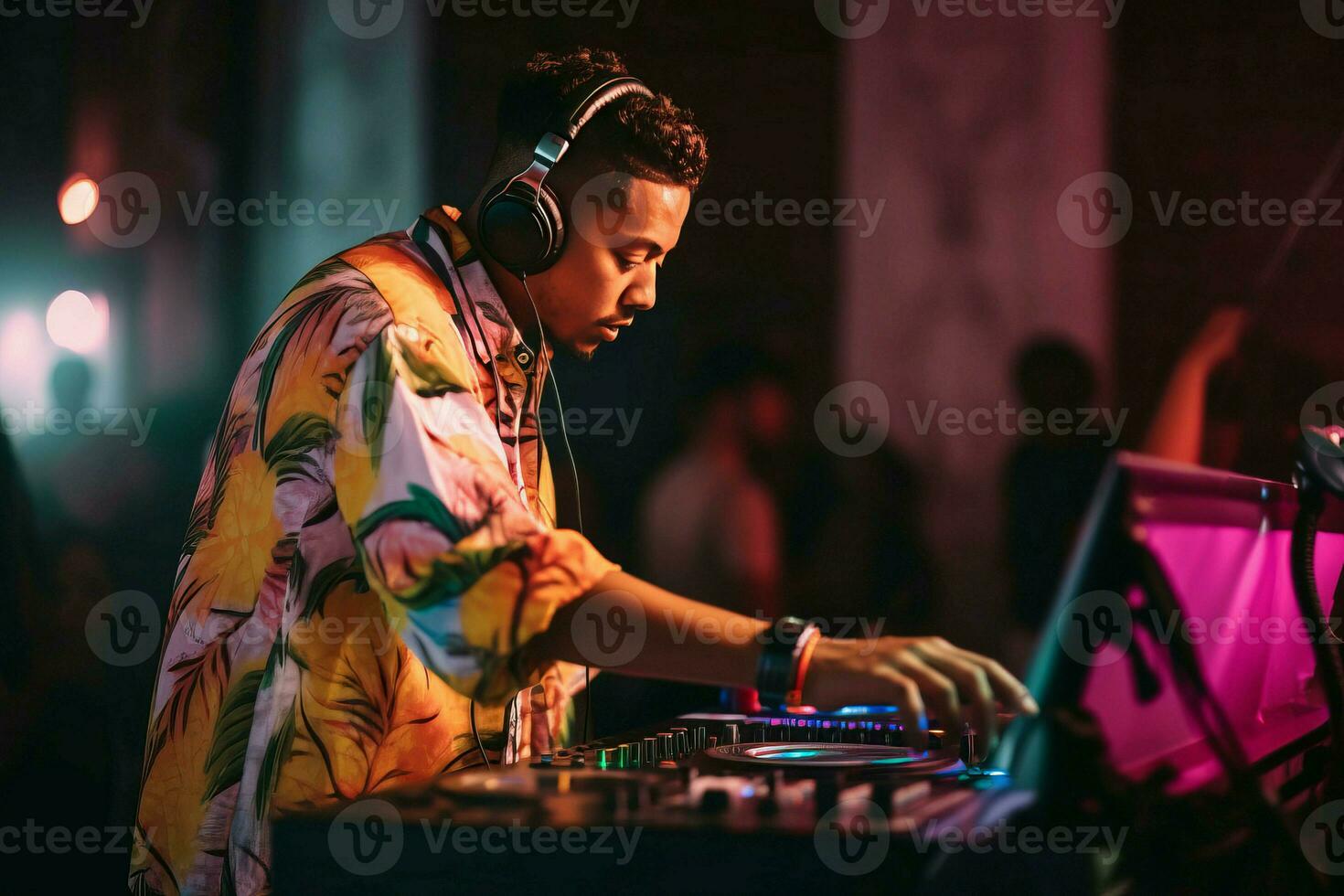 DJ calle estilo música. generar ai foto