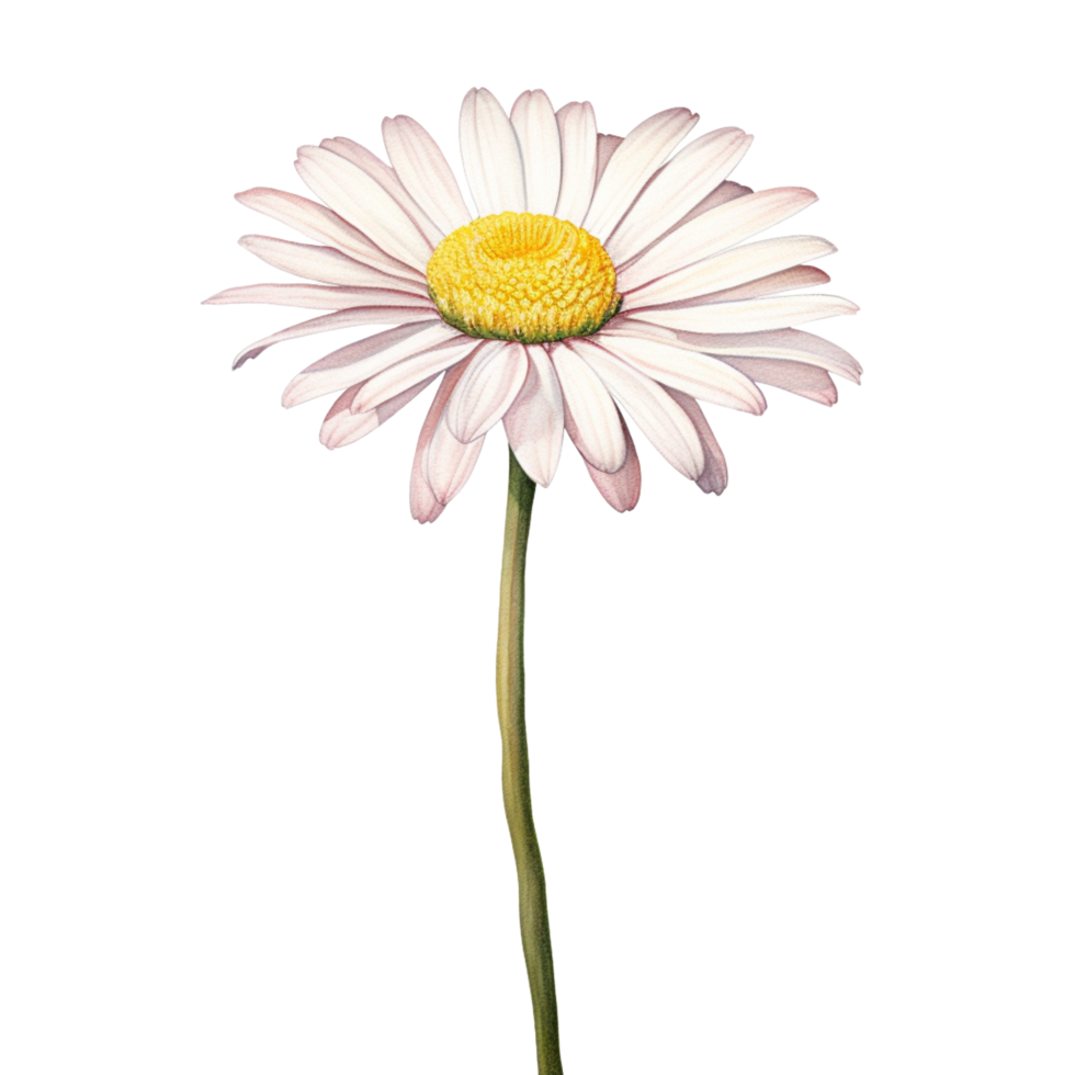 ai generativ Aquarell Gänseblümchen Blume Gradient Pastell- Isolierung auf Weiß transparent png