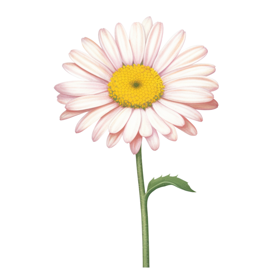 AI Generative watercolor daisy flower gradient pastel isolation on white transparent png