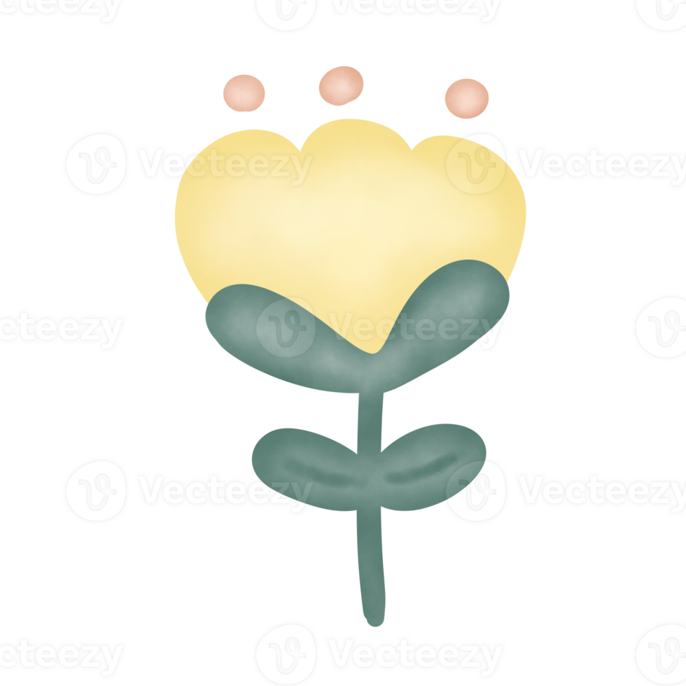 Flower cartoon hand drawing png