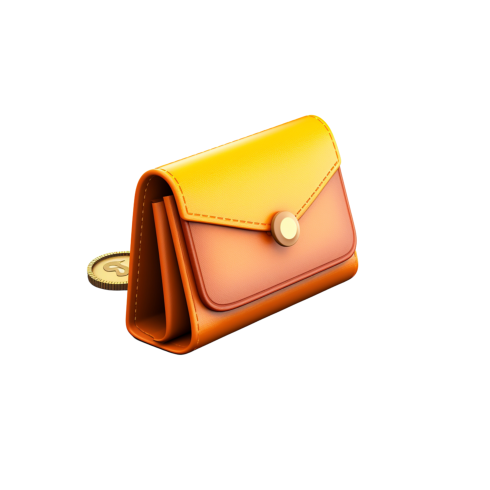AI Generative 3D business theme wallet with money coin png