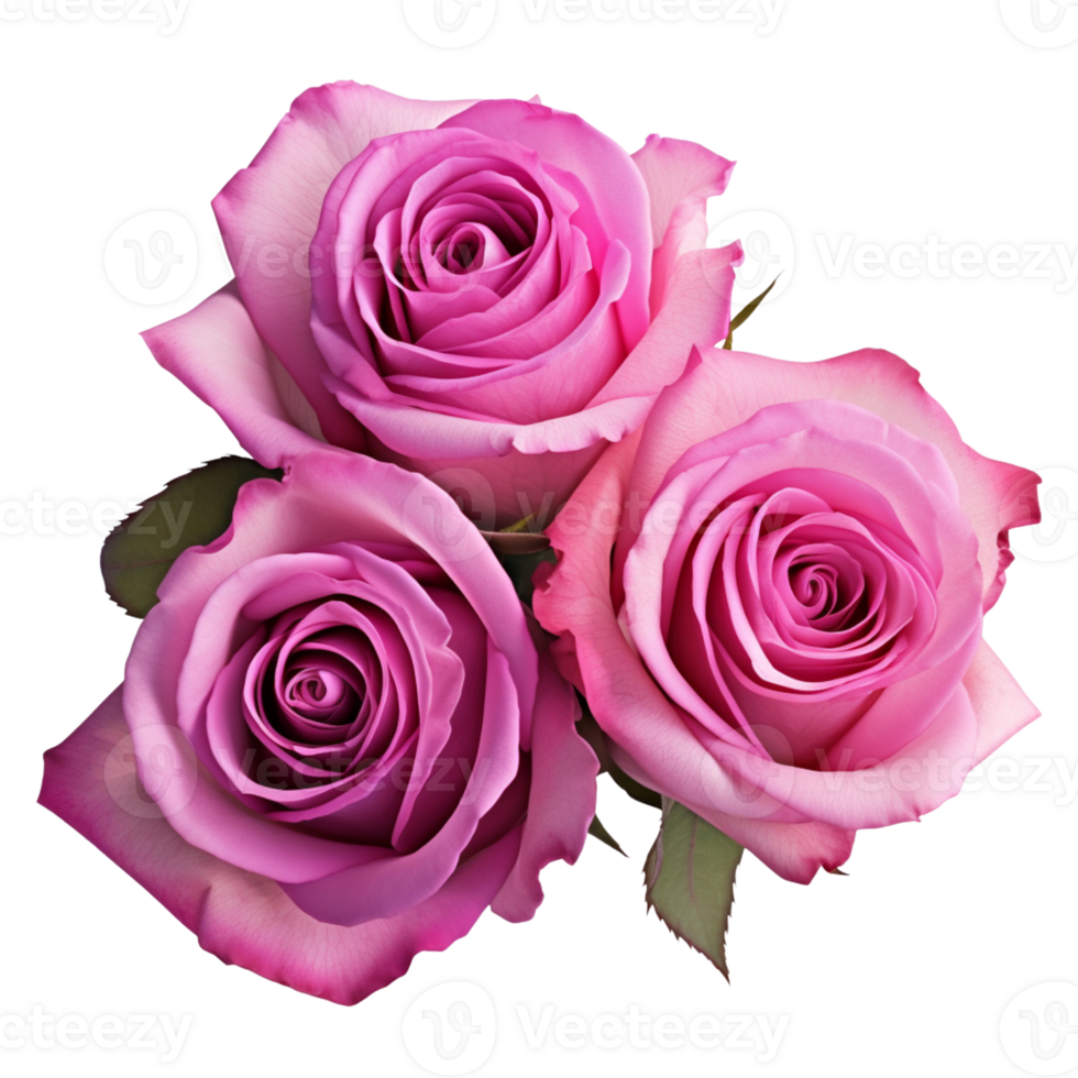 AI Generative Watercolor bouquet of roses isolated on transparent background png