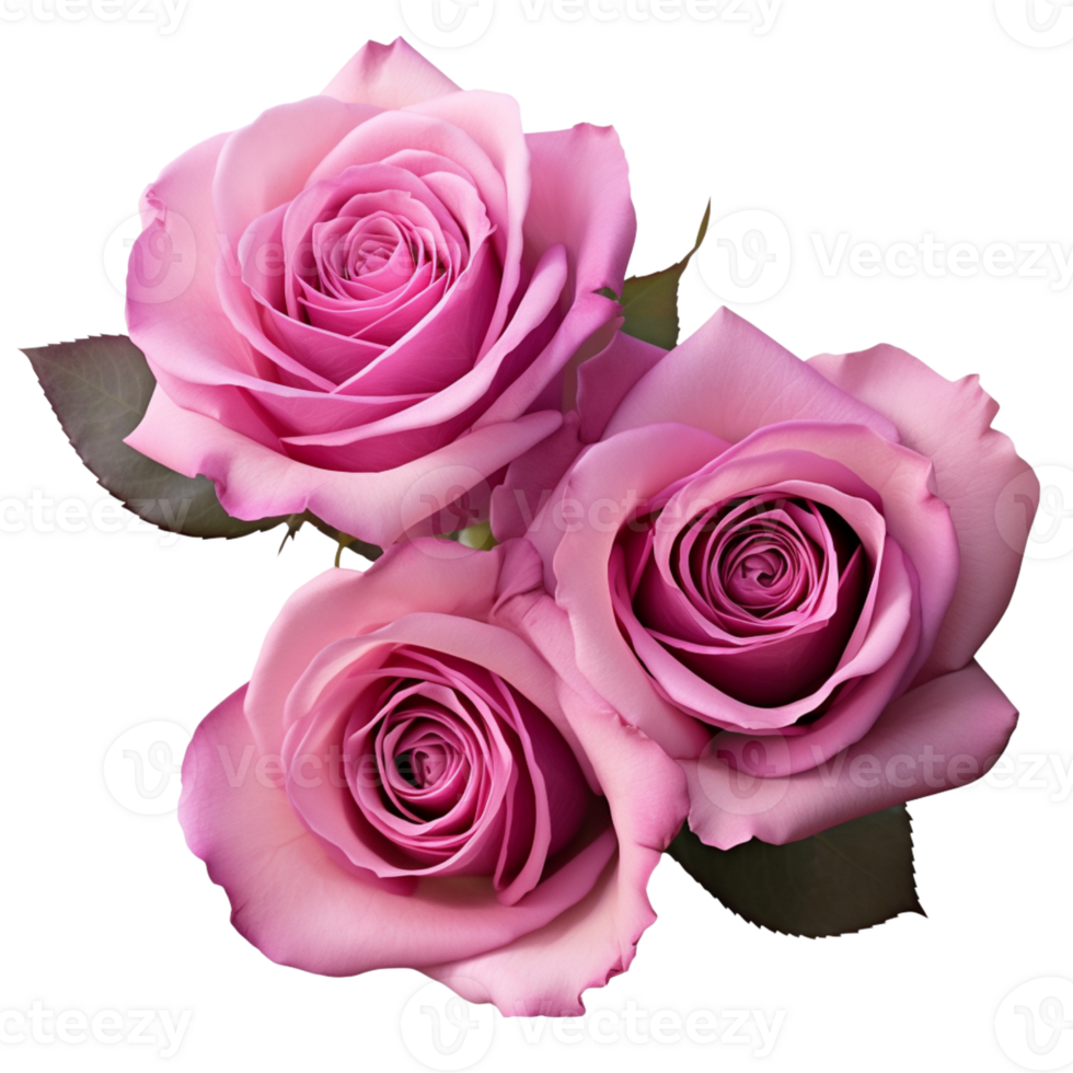 AI Generative Watercolor bouquet of roses isolated on transparent background png