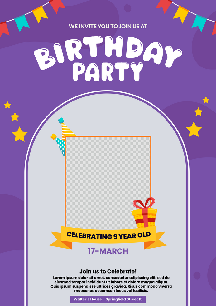 Happy Birthday Party flyer Design psd