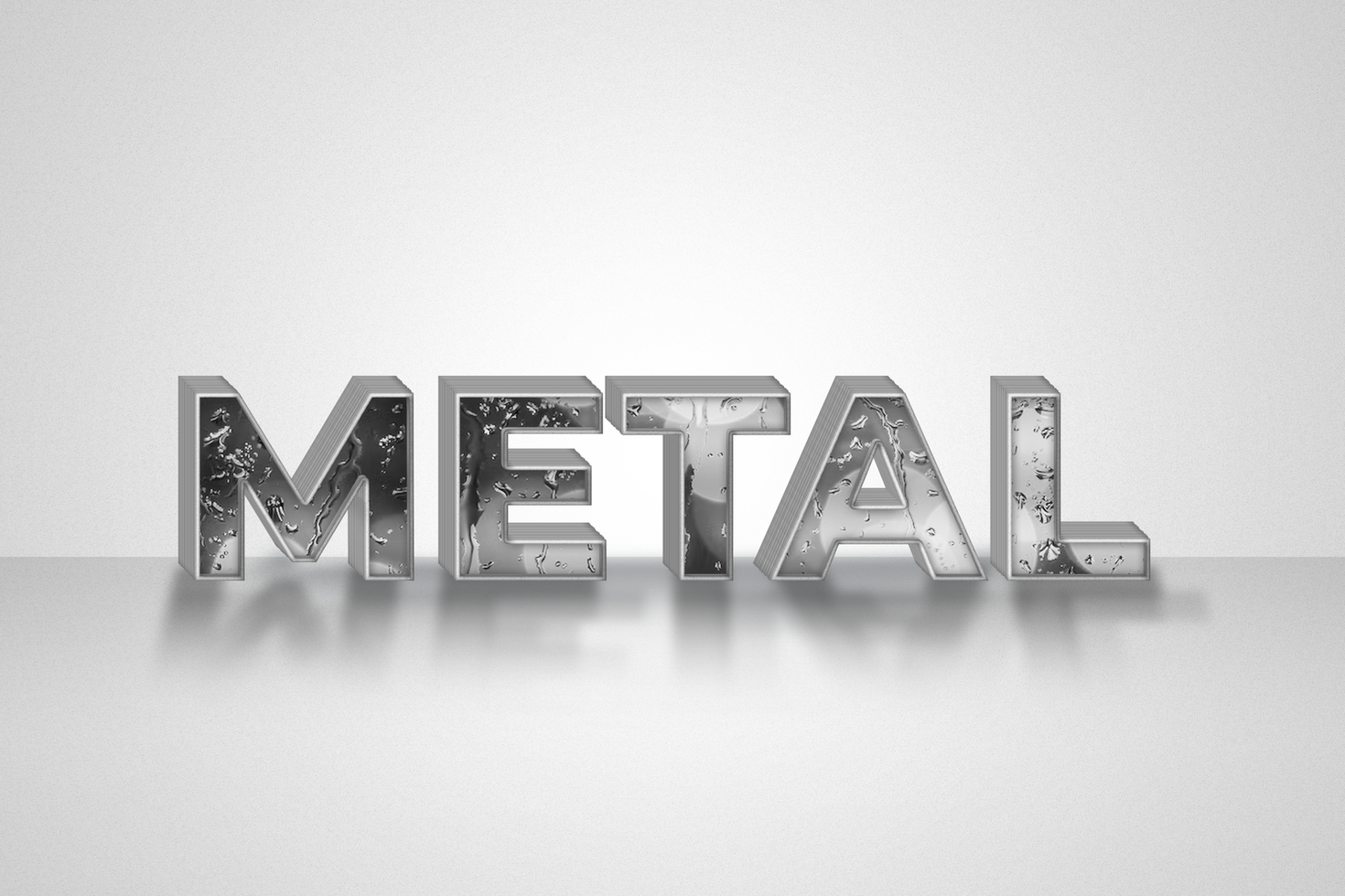 3D Metal Text Effect Editable PSD