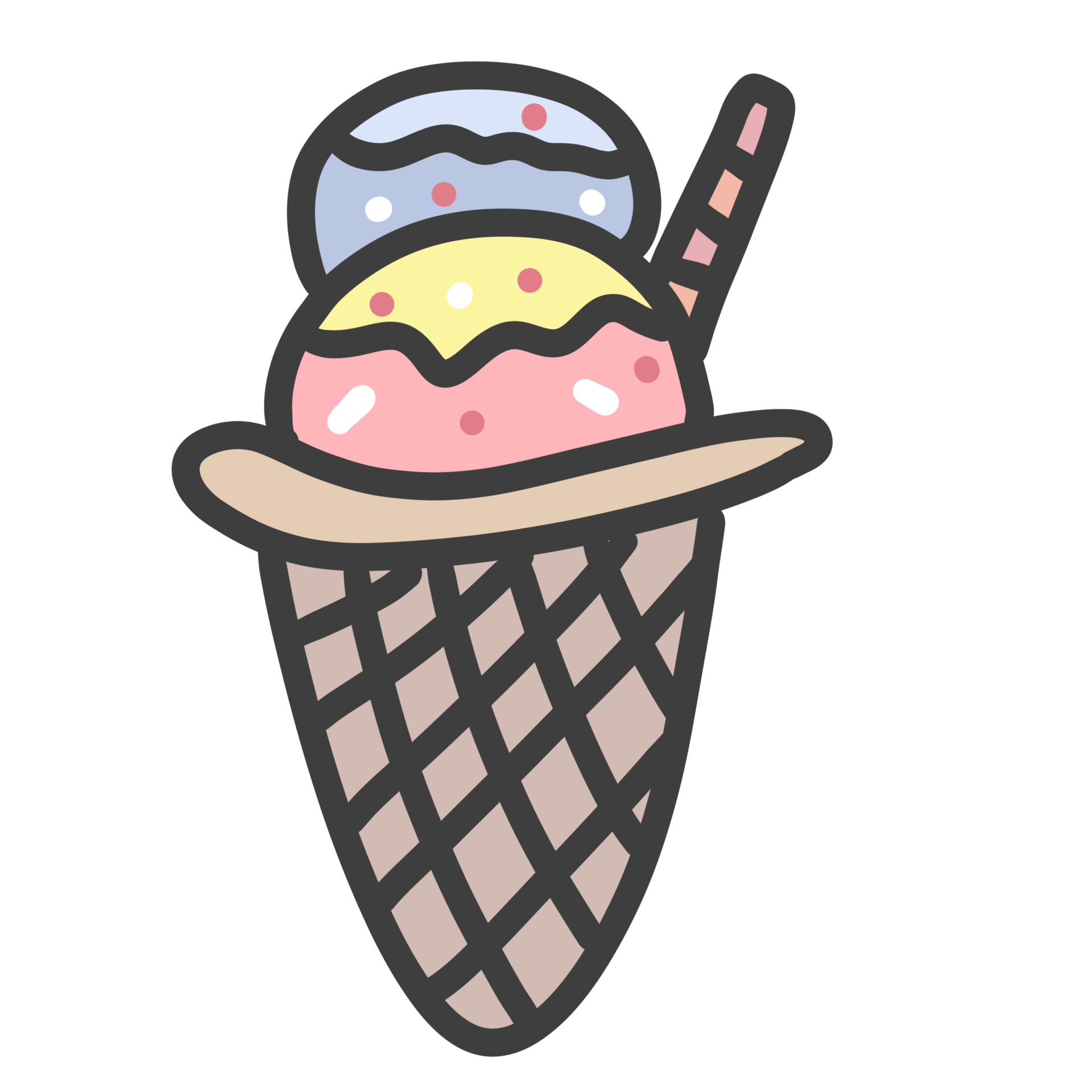 Cute cartoon pastel doodle hand draw sweet dessert ice cream 27737443 PNG