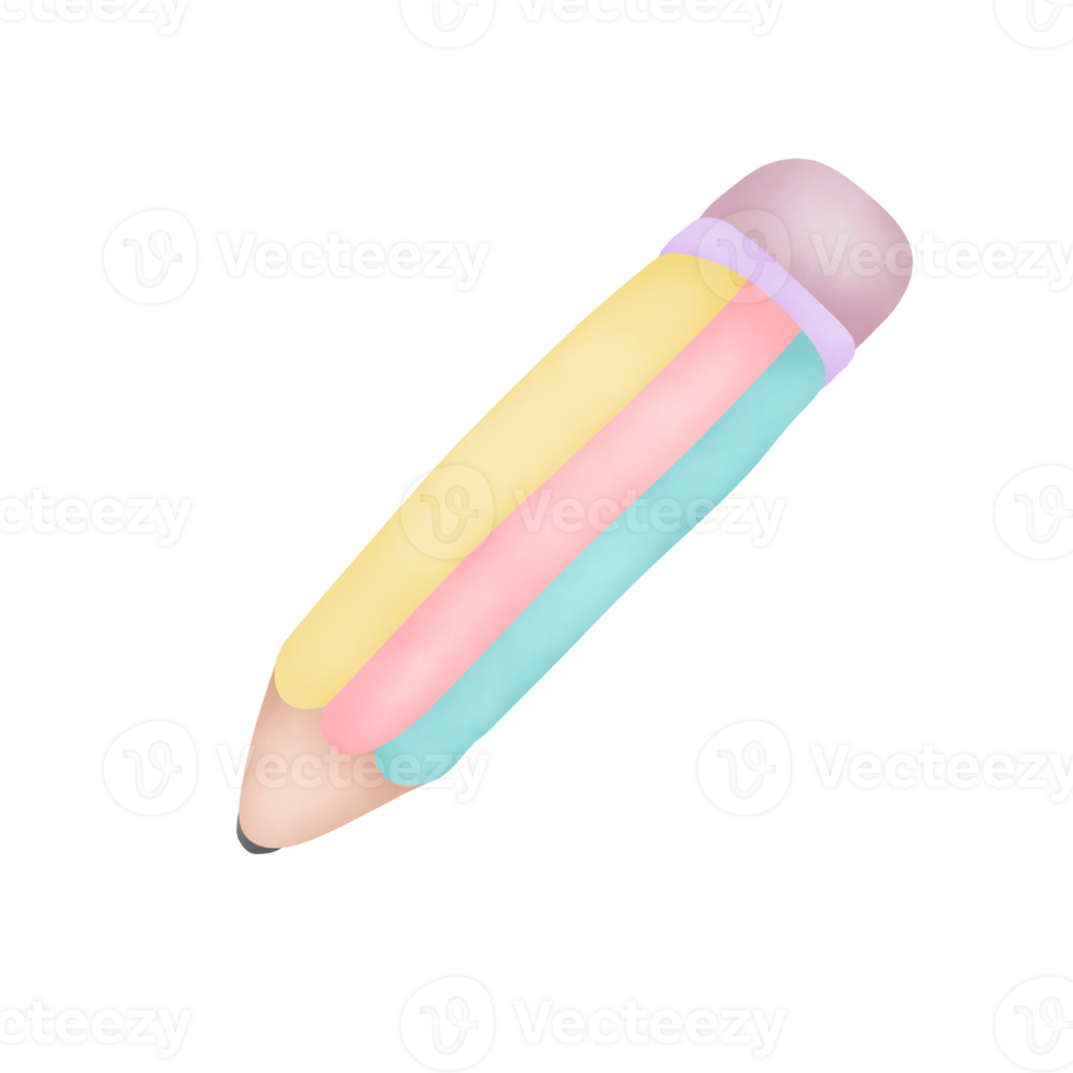 Cute cartoon pastel doodle hand draw pencil png