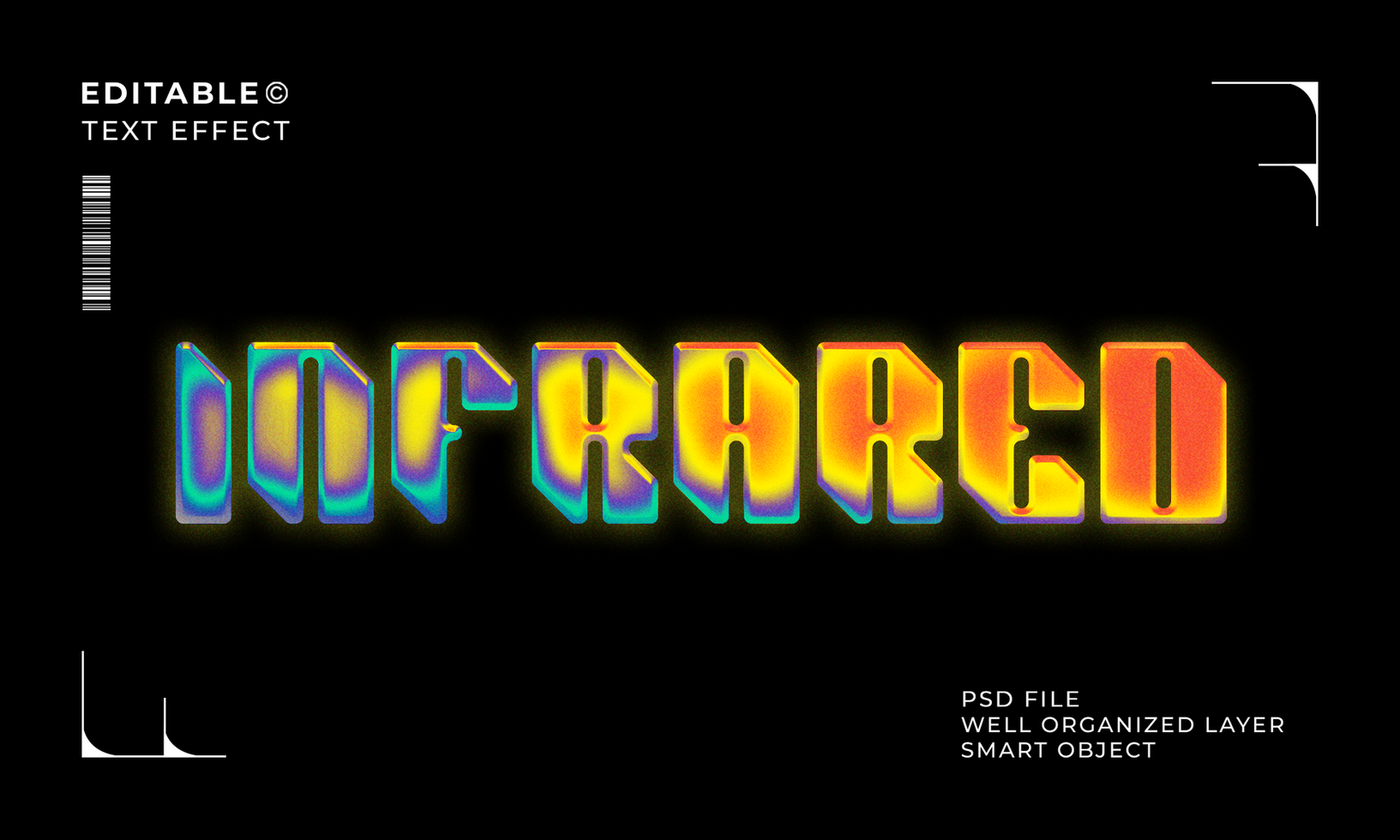 Infrared editable text effect style psd