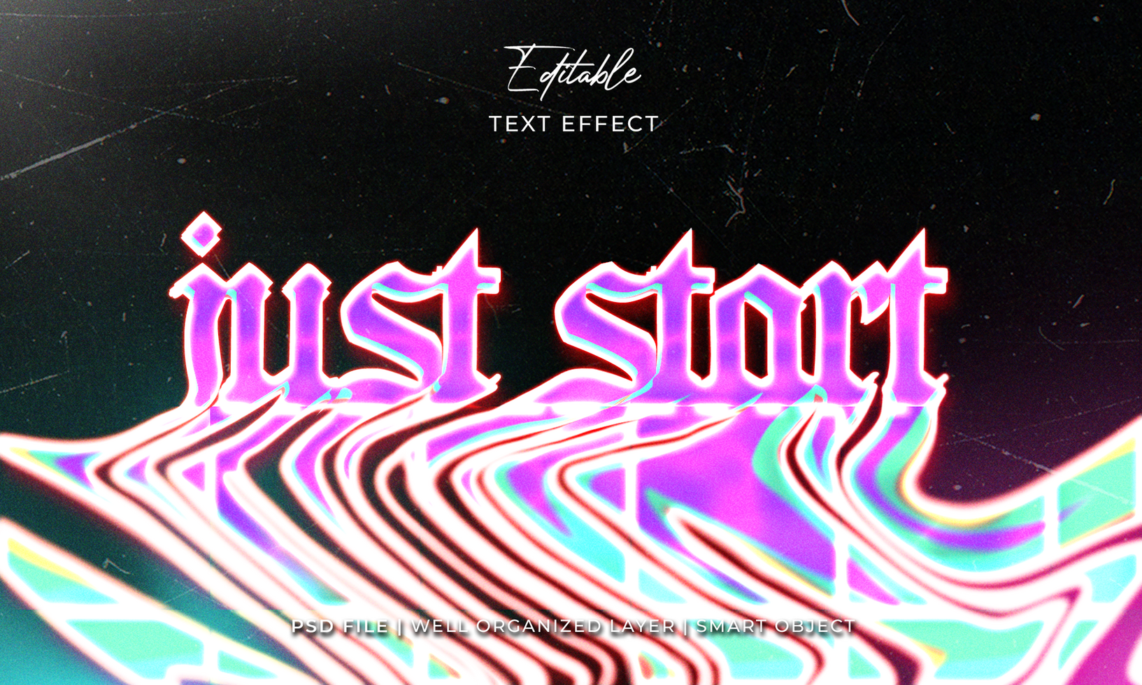 Liquid editable text effect style psd