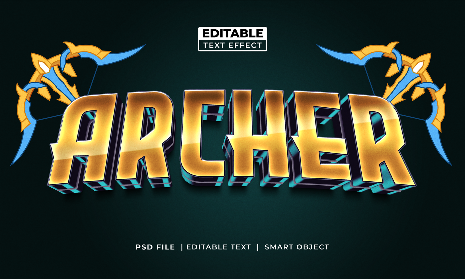 Archer text effect psd