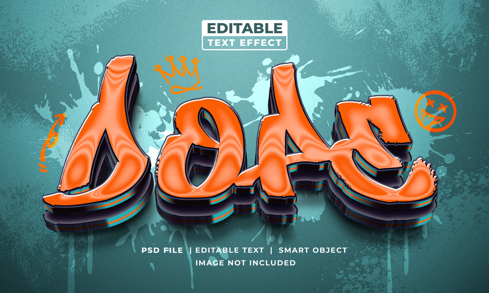 Dope graffity editable text effect style psd