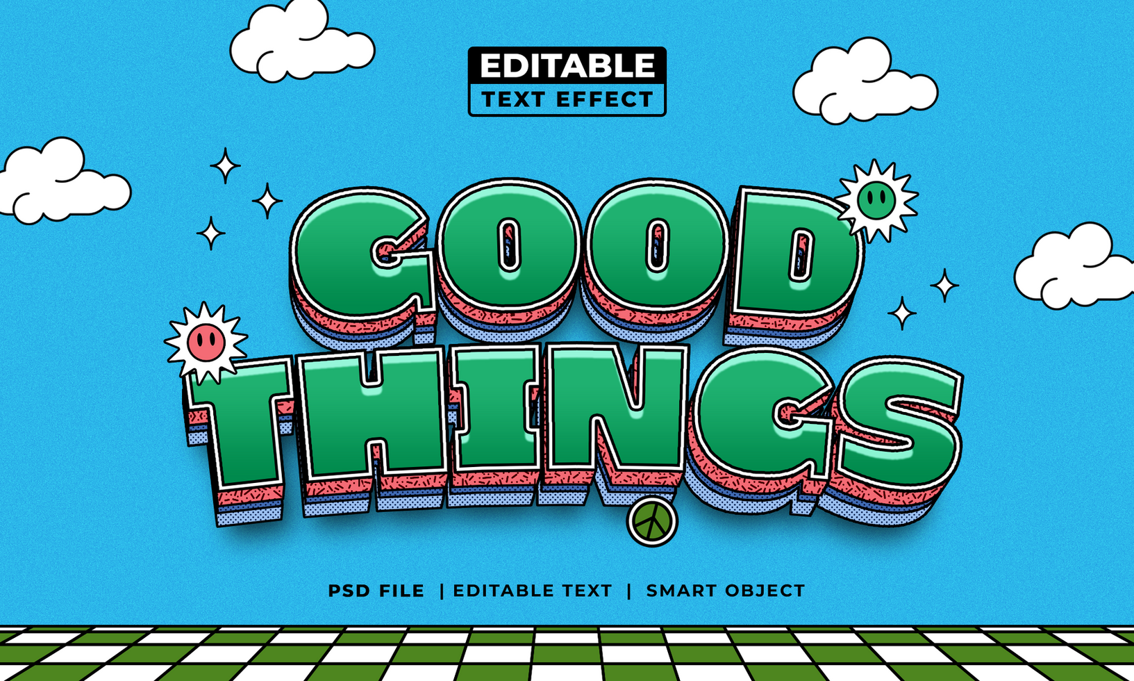 Good things text effect psd