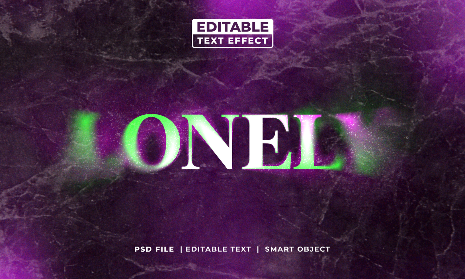 Lonely editable text effect style psd