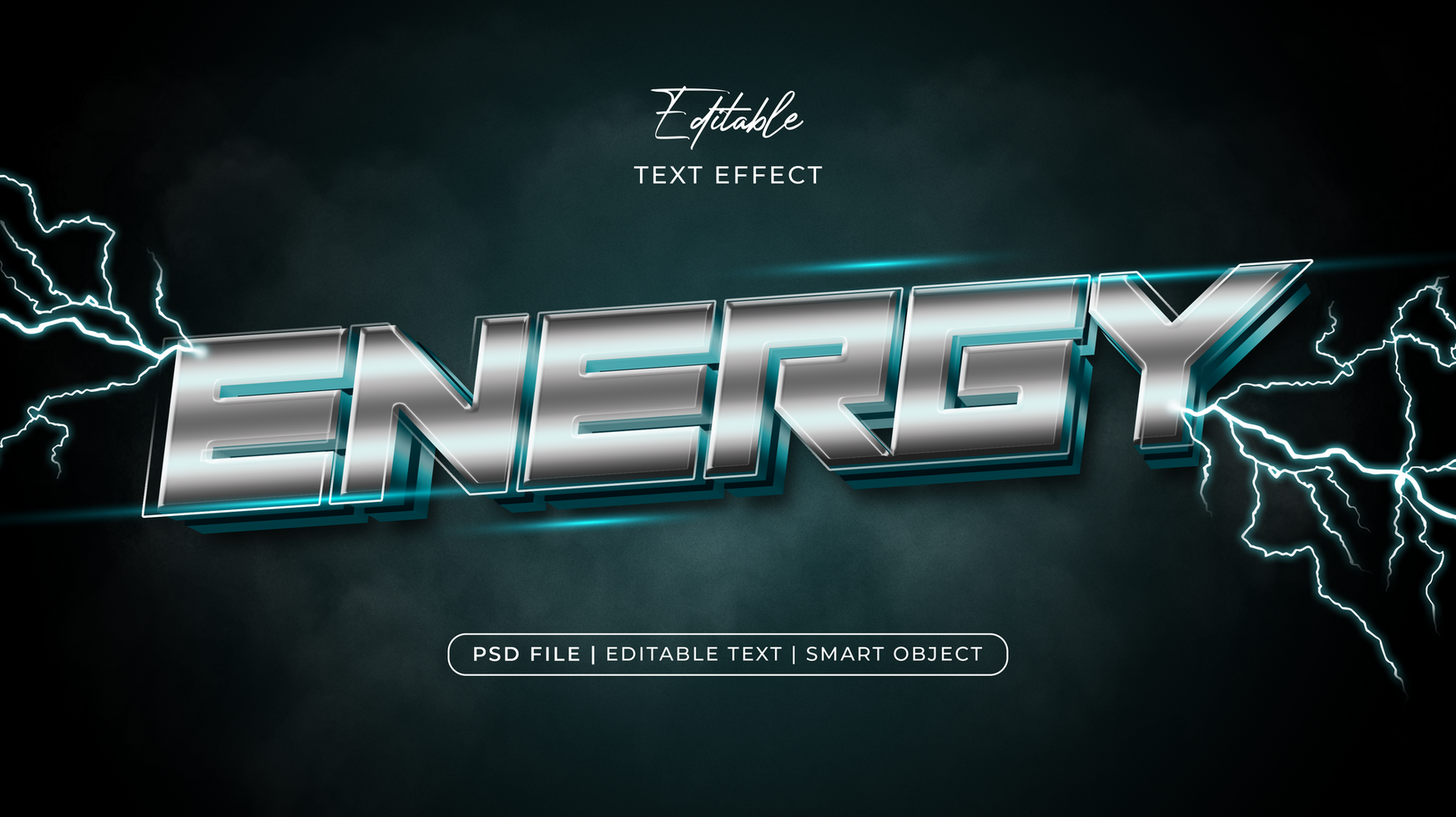 Energy editable text effect style premium psd