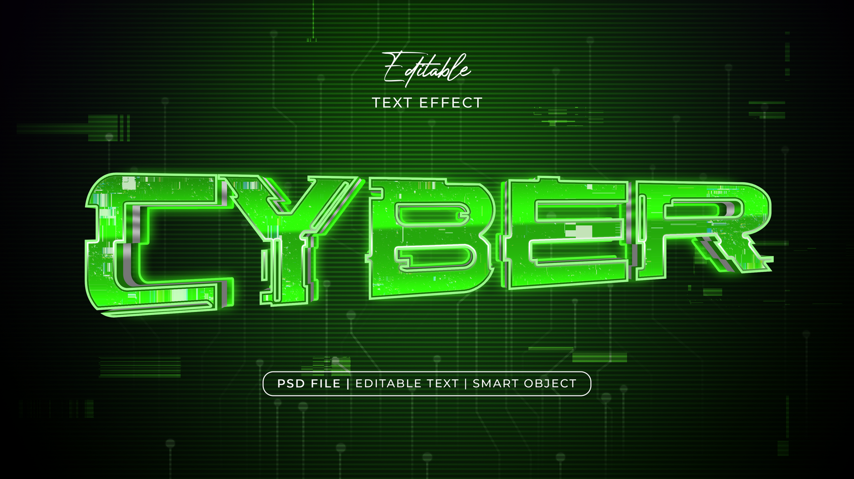 cyber redigerbar text effekt stil premie psd