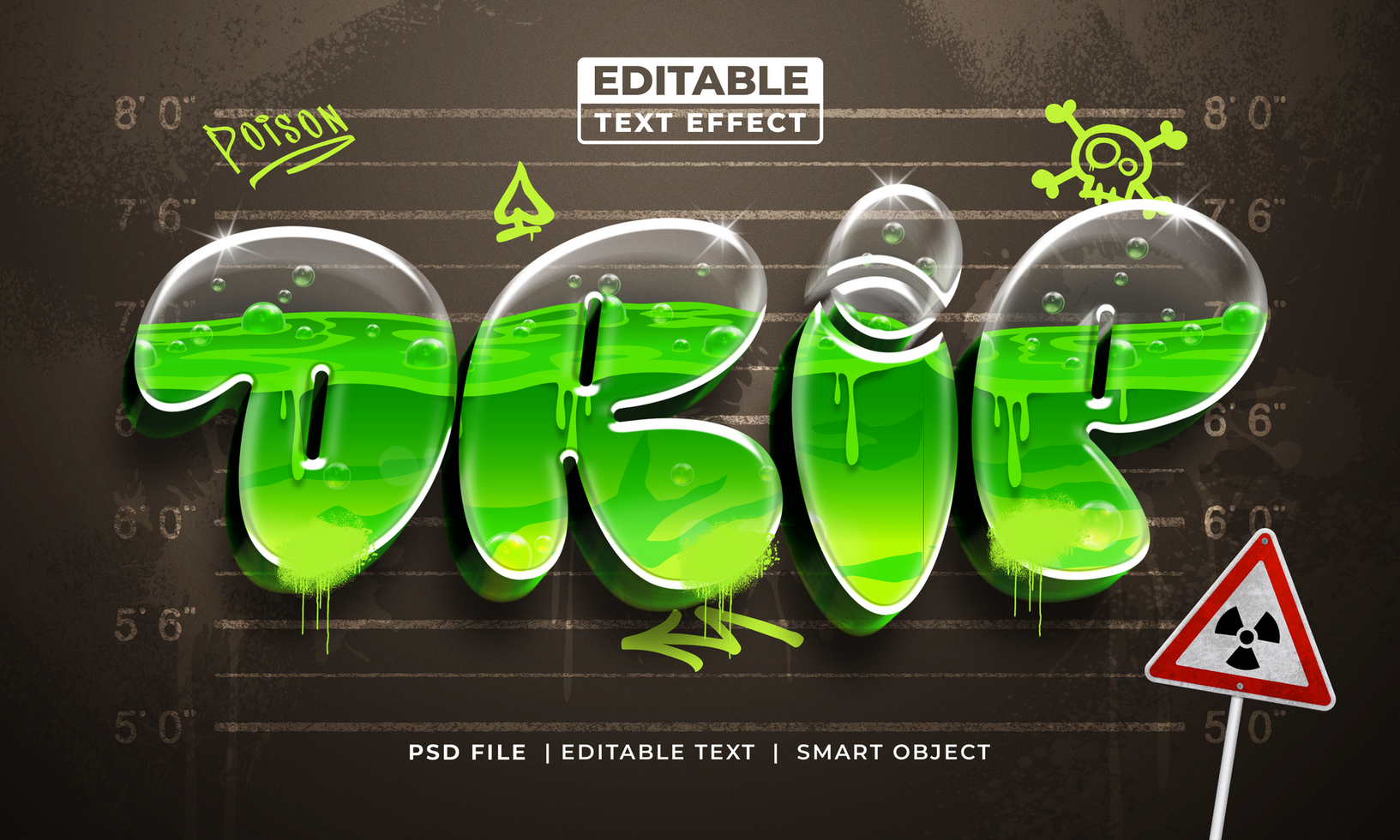 Drip graffity editable text effect style psd