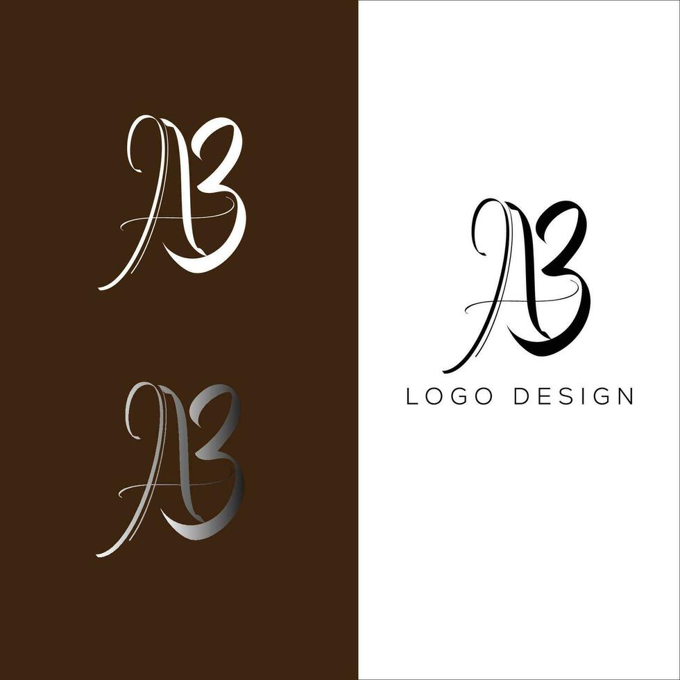 AB initial letter logo vector