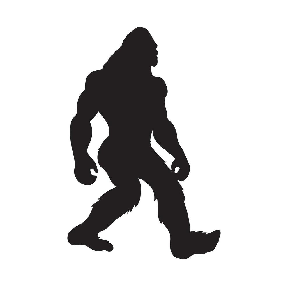 Bigfoot silhouette t shirt design. Vector illustration.
