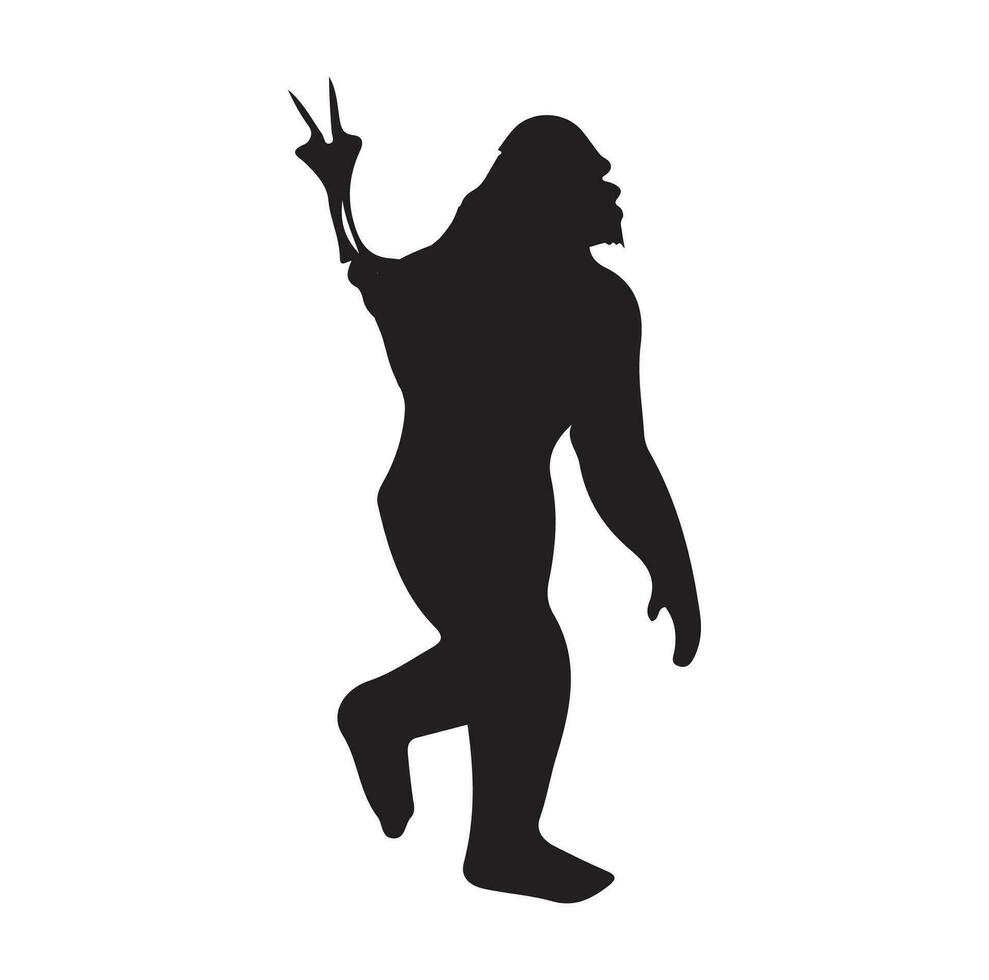 Bigfoot silhouette t shirt design. Vector illustration.