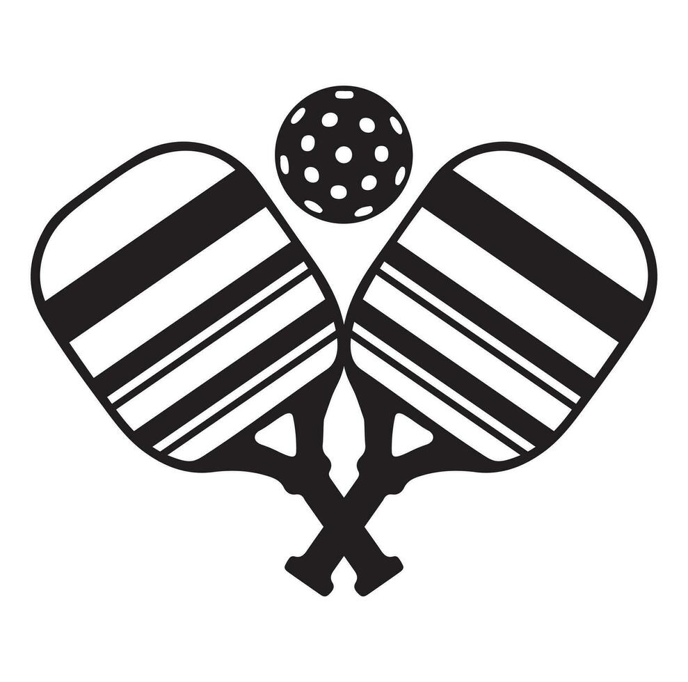 Pickleball vector And Pickleball Paddles Sign Symbol Icon Vector